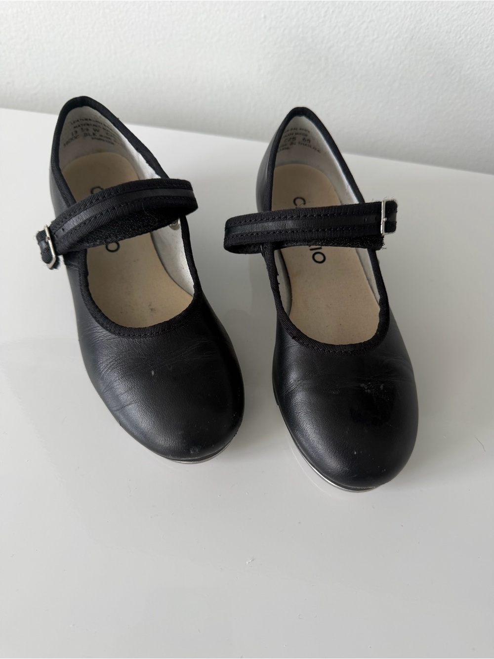 Capezio 3800C Mary Jane Tap Shoes Girls 13.5 W Black Leather Tele Tone Dance